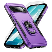 ELEHOLD Case for Google Pixel 10 /10 Pro, Magnetic Car Mount Compatible Shockproof Military Grade Case with Kickstand and Screen Protector,K