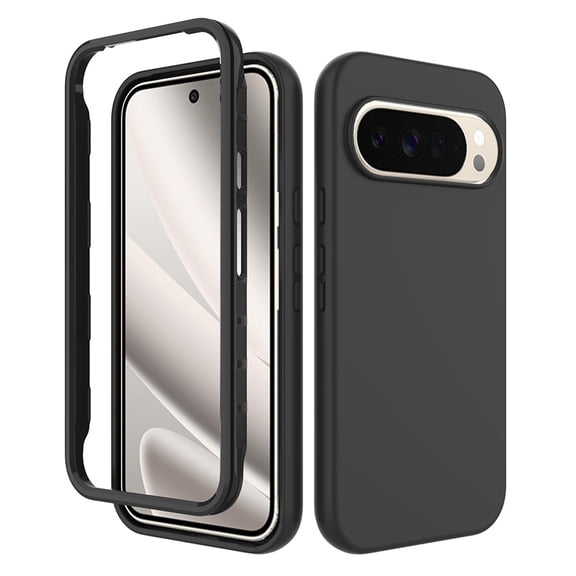 ELEHOLD Case for Google Pixel 10 Pro XL/9 Pro XL, 360° Full Body Shockproof Phone Case, Dual Layer PC + TPU Protective Cover,Black