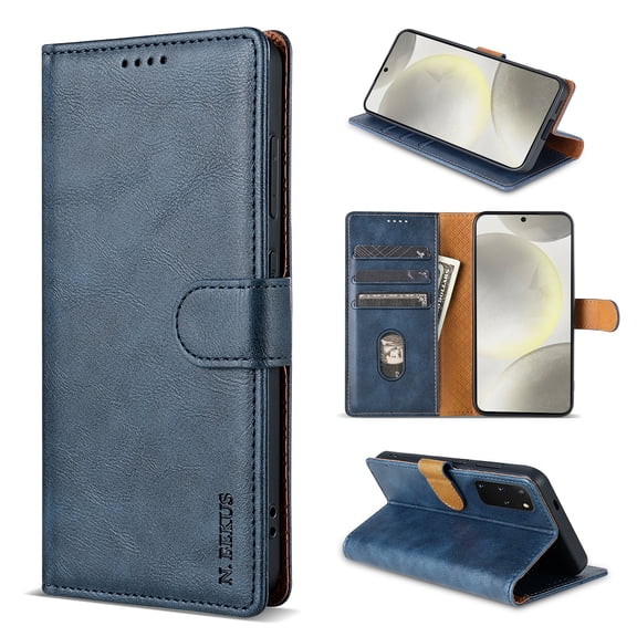 ELEHOLD Case for Google Pixel 6 Pro, Shockproof PU Leather Wallet Case with Credit Card Holder Kickstand,Blue