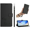 thumbnail image 1 of ELEHOLD Case for Google Pixel 7, RFID Blocking Wallet Case with Crossbody Strap & Wristlet, PU Leather Flip Cover with Kickstand & Card Slots,Black, 1 of 10
