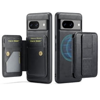 ELEHOLD Case for Google Pixel 7, Shockproof Magnetic Leather Wallet Case with Hand Grip & Kickstand & RFID Blocking,Black