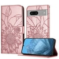 thumbnail image 1 of ELEHOLD Case for Google Pixel 7, Sunflower Embossed Leather Wallet Case with Magnetic Closure & Kickstand,Rosegold, 1 of 6
