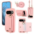 thumbnail image 1 of ELEHOLD Case for Google Pixel 7A, Shockproof PU Leather Crossbody Wallet Case with Wrist Strap & Kickstand & Card Holder,Pink, 1 of 8
