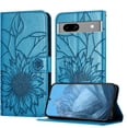 thumbnail image 1 of ELEHOLD Case for Google Pixel 7A, Sunflower Embossed Leather Wallet Case with Magnetic Closure & Kickstand,Blue, 1 of 6