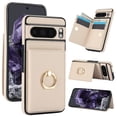 thumbnail image 1 of ELEHOLD Case for Google Pixel 8 Pro,Business PU Leather Stand Case with Card Holder & Ring Holder,White, 1 of 8