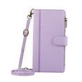 thumbnail image 1 of ELEHOLD Case for Google Pixel 8 Pro, Luxury Zipper Leather Wallet Crossbody Phone Case with Wrist Strap & Folio Stand,Purple, 1 of 9