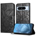 thumbnail image 1 of ELEHOLD Case for Google Pixel 8 Pro, Sunflower Embossed Leather Wallet Case with Magnetic Closure & Kickstand,Gray, 1 of 6
