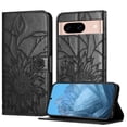 thumbnail image 1 of ELEHOLD Case for Google Pixel 8A, Sunflower Embossed Leather Wallet Case with Magnetic Closure & Kickstand,Black, 1 of 6
