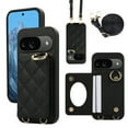 thumbnail image 1 of ELEHOLD Case for Google Pixel 9 / 9 Pro,Detachable Lanyard Crossbody Leather Wallet Case with Ring Holder & Mirror,Black, 1 of 9