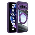 thumbnail image 1 of ELEHOLD Case for Google Pixel 9 / 9 Pro, Shockproof Anti-Scratch Full Camera Protector Case with 360° Ring Holder Stand,Darkpurple, 1 of 9