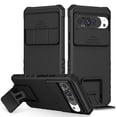 thumbnail image 1 of ELEHOLD Case for Google Pixel 9/9 Pro, Shockproof Full Body Case Built in Slide Camera Lens Cover & Invisible Kickstand,Black, 1 of 11