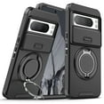 thumbnail image 1 of ELEHOLD Case for Google Pixel 9 / 9 Pro, TPU+PC Shockproof Military Grade Case Built-in Ring Holder Kickstand,Black, 1 of 10