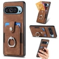 thumbnail image 1 of ELEHOLD Case for Google Pixel 9/9pro, Wallet Shockproof Magnetic Closure Case with Ring Holder & Card Slots PU Leather Soft TPU Back Cover,Brown, 1 of 6
