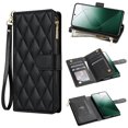 thumbnail image 1 of ELEHOLD Case for Google Pixel 9 Pro XL, Heavy Duty Zipper Leather Wallet Case with Credit Card Holder Stand & Crossbody Strap,Black, 1 of 6