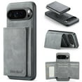 thumbnail image 1 of ELEHOLD Case for Google Pixel 9A, Faux Leather TPU Back Shockproof Anti-Scratch Flip Stand Magnetic Datachable Card Cash Slots Wallet Case, Gray, 1 of 12