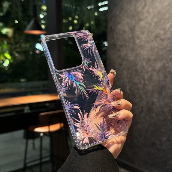 ELEHOLD Case for Moto G 5G (2025), Elegant Transparent Floral Shockproof Phone Case, Fingerprint Resistant Cover,B