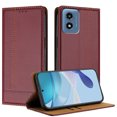 thumbnail image 1 of ELEHOLD Case for Moto G Play 4G (2024), Shockproof Faux Leather Wallet Phone Case Built-in Stand & Card Slots,Winered, 1 of 6
