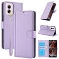 thumbnail image 1 of ELEHOLD Case for Moto G Power 5G 2024, Shockproof PU Leather Crossbody Wallet Stand Case with Credit Card Holder & Wrist Strap,Purple, 1 of 7