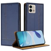 ELEHOLD Case for Moto G Stylus 5G (2023), Shockproof Faux Leather Wallet Phone Case Built-in Stand & Card Slots,Blue