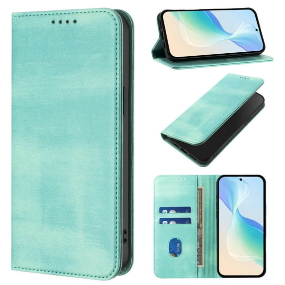ELEHOLD Case for Moto G Stylus 5G (2025), RFID Vintage Wallet Phone Case, Magnetic Closure Leather Cover Built-in Stand,Mint