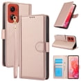 thumbnail image 1 of ELEHOLD Case for Motorola G Stylus 5G (2024), Shockproof PU Leather Crossbody Wallet Stand Case with Credit Card Holder & Wrist Strap,Rosegold, 1 of 7