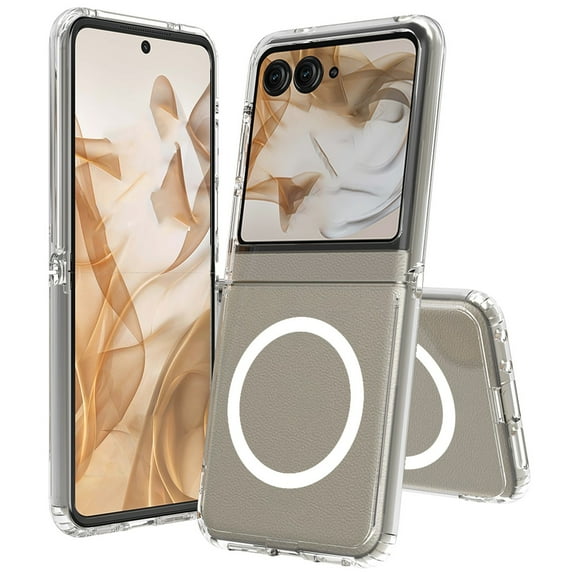 ELEHOLD Case for Motorola Razr+ 2025/Razr+ 2024, Clear Magnetic Phone Case, Transparent Slim Shockproof Cover,Clean