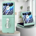 thumbnail image 1 of ELEHOLD Case for Motorola Razr 60 Ultra, 360° Ring Stand Shockproof Rigid Plastic Phone Case with Screen Protector,Mint, 1 of 10