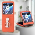 thumbnail image 1 of ELEHOLD Case for Motorola Razr 60 Ultra, 360° Ring Stand Shockproof Rigid Plastic Phone Case with Screen Protector,Orange, 1 of 10