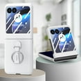 thumbnail image 1 of ELEHOLD Case for Motorola Razr 60 Ultra, 360° Ring Stand Shockproof Rigid Plastic Phone Case with Screen Protector,White, 1 of 10