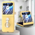thumbnail image 1 of ELEHOLD Case for Motorola Razr 60 Ultra, 360° Ring Stand Shockproof Rigid Plastic Phone Case with Screen Protector,Yellow, 1 of 10