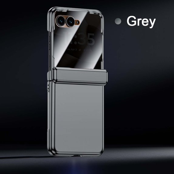 ELEHOLD Case for Motorola Razr 60 Ultra, Slim Hard PC Shockproof Protective Cover with Built-in Tempered Glass Screen Protector Hinge Protection, B