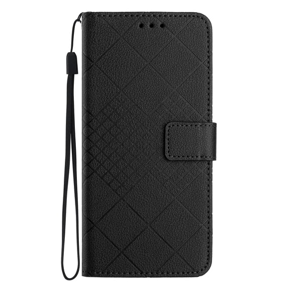 ELEHOLD Case for Samsung Galaxy A04E, Leather Wallet Case Stand Cover with Wrist Strap,Black