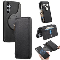 ELEHOLD Case for Samsung Galaxy A14 5G, Magnetic Detachable Flip Business Leather Wallet Case with Kickstand & Card Slot,Black