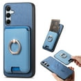 thumbnail image 1 of ELEHOLD Case for Samsung Galaxy A15, Slim Magnetic Wallet Case with Ring Stand Credit Card Holder,Blue, 1 of 7