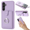 thumbnail image 1 of ELEHOLD Case for Samsung Galaxy A16 5G, PU Leather Wallet Case with Card Slot, 360° Rotating Ring Stand Cover,Purple, 1 of 5