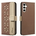 thumbnail image 1 of ELEHOLD Case for Samsung Galaxy A16 5G, RFID Blocking Wallet Phone Case with Kickstand, Flip Leather Cover with Card Slots,Brown, 1 of 7