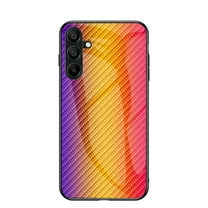 ELEHOLD Case for Samsung Galaxy A16 5G, Shockproof Luxury Carbon Fiber Textured Glass Case Cover,Gold