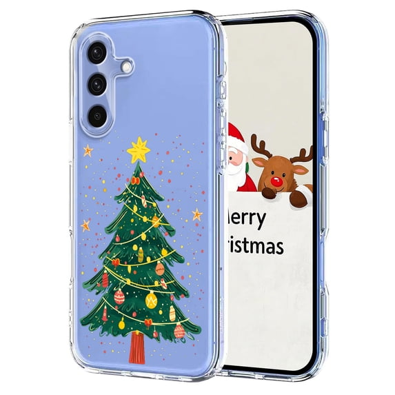 ELEHOLD Case for Samsung Galaxy A17 5G, Christmas Slim Shockproof Clear TPU Cover, Raised Edge Screen/Camera Protection,D