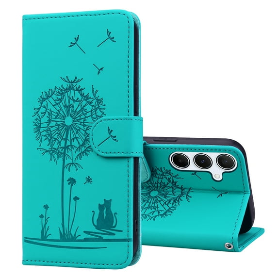 ELEHOLD Case for Samsung Galaxy A24 4G, Premium PU Leather Wallet Flip Case Folio Cover with Card Holder Kickstand,Green