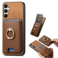 thumbnail image 1 of ELEHOLD Case for Samsung Galaxy A24 4G, Slim Magnetic Wallet Case with Ring Stand Credit Card Holder,Brown, 1 of 6