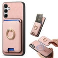 thumbnail image 1 of ELEHOLD Case for Samsung Galaxy A24 4G, Slim Magnetic Wallet Case with Ring Stand Credit Card Holder,Pink, 1 of 8