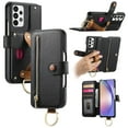 thumbnail image 1 of ELEHOLD Case for Samsung Galaxy A32 4G, RFID Blocking Zipper Leather Wallet Stand Case with Card Slot & Wrist Strap & Ring Holder,Black, 1 of 10