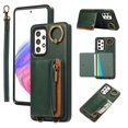 thumbnail image 1 of ELEHOLD Case for Samsung Galaxy A53 5G, Zipper Leather Wallet Case with Card Holder Stand,Green, 1 of 6