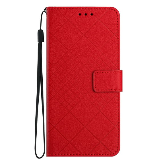 ELEHOLD Case for Samsung Galaxy A54 5G, Leather Wallet Case Stand Cover with Wrist Strap,Red