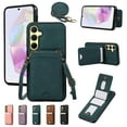 thumbnail image 1 of ELEHOLD Case for Samsung Galaxy A55, Magnetic Clasp Durable Shockproof Leather Wallet Case with Card Holder & Kickstand,Green, 1 of 9