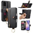 thumbnail image 1 of ELEHOLD Case for Samsung Galaxy S20+, RFID Blocking Zipper Leather Wallet Stand Case with Card Slot & Wrist Strap & Ring Holder,Black, 1 of 10