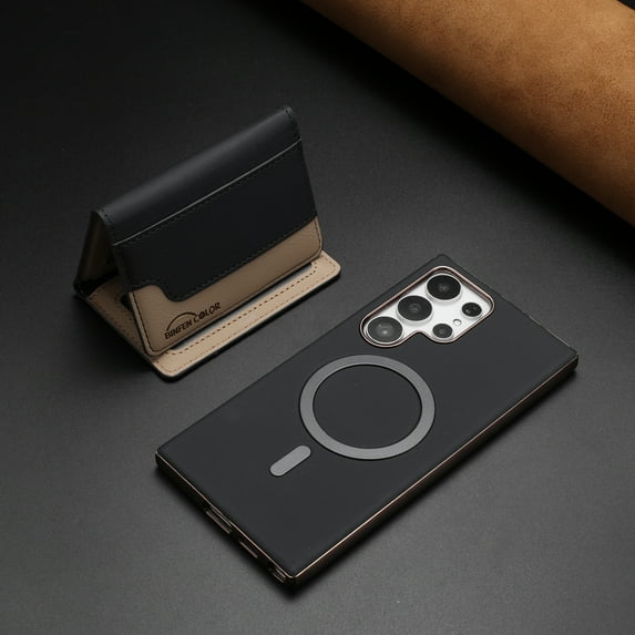 ELEHOLD Case for Samsung Galaxy S21+, 2-in-1 Magnetic Detachable Wallet Case, RFID Blocking PU Leather Flip Cover with Kickstand & Card Holder,Black