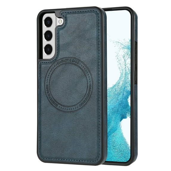 ELEHOLD Case for Samsung Galaxy S21 FE, Shockproof Slim Magnetic Leather Case, Compatible with MagSafe Accessories,Green