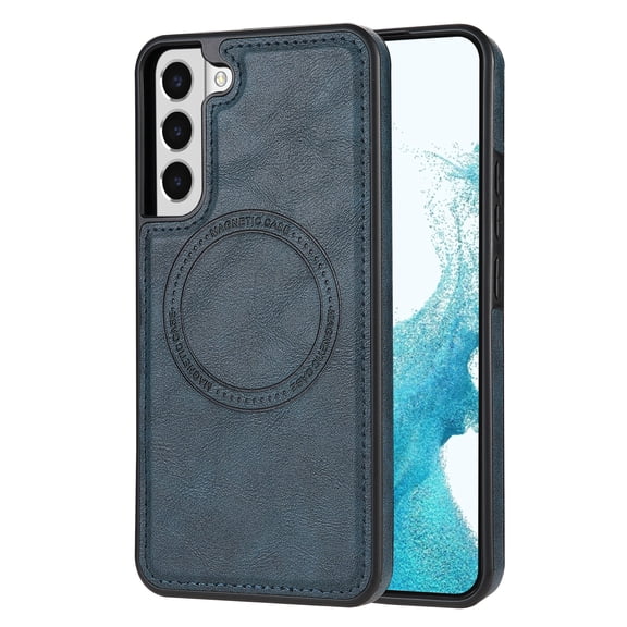 ELEHOLD Case for Samsung Galaxy S21 FE, Shockproof Slim Magnetic Leather Case, Compatible with MagSafe Accessories,Green