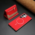 thumbnail image 1 of ELEHOLD Case for Samsung Galaxy S22, 2-in-1 Detachable Magnetic Zipper Leather Wallet Case with Card Holder, RFID Blocking Folio Flip Cover,Red, 1 of 5